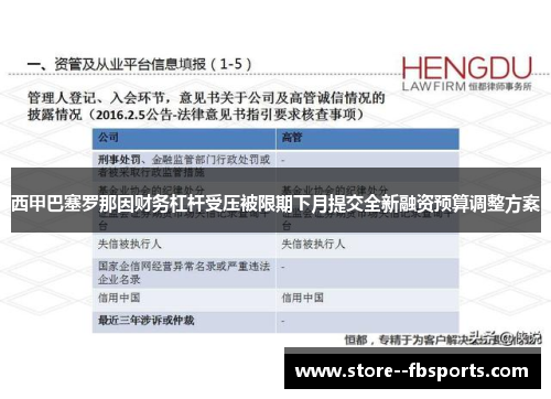 西甲巴塞罗那因财务杠杆受压被限期下月提交全新融资预算调整方案